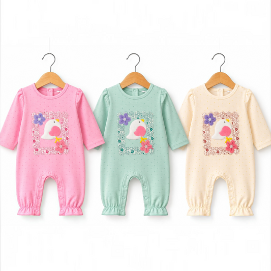 Newborn Baby Girl Romper with Cap(imported)