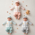 3-Piece Winter Outfit Set with Cap – Bear Design | Newborn