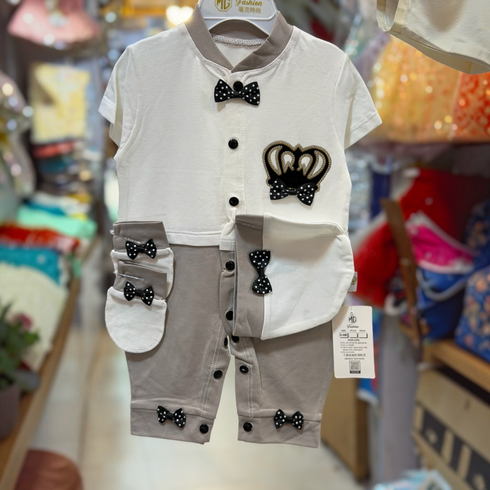 Turkish Style Baby Romper with Mittens and Cap(0-9Months)