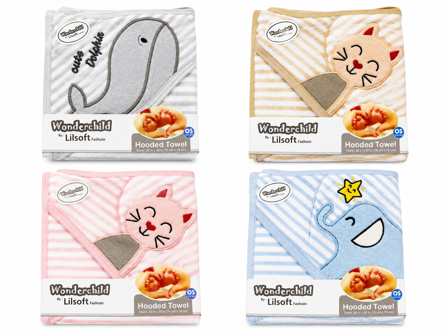 Wonderchild Baby Hooded Bath Towel (0–9 Months)