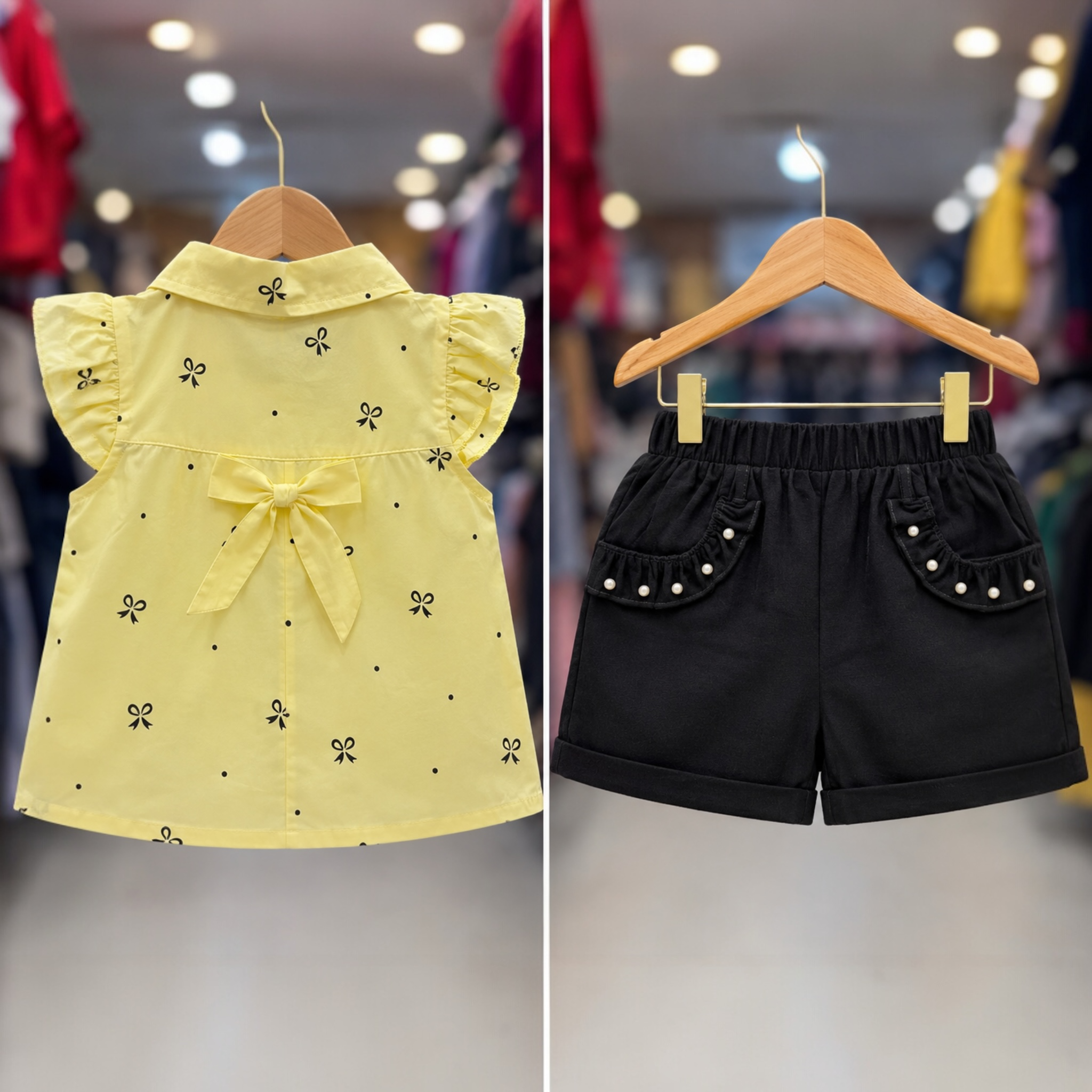 Baby Girl Stylish Summer Dress Set | Soft Cotton Top & Shorts