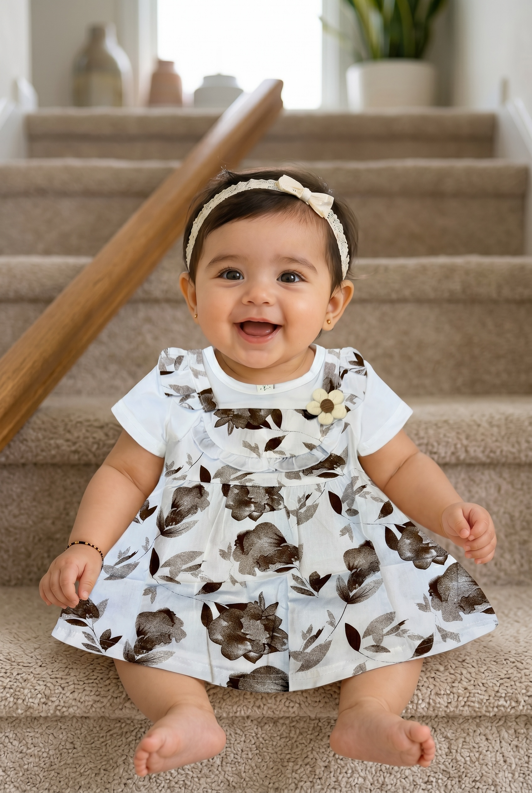 Baby Girls Cotton Printed Frock Dress