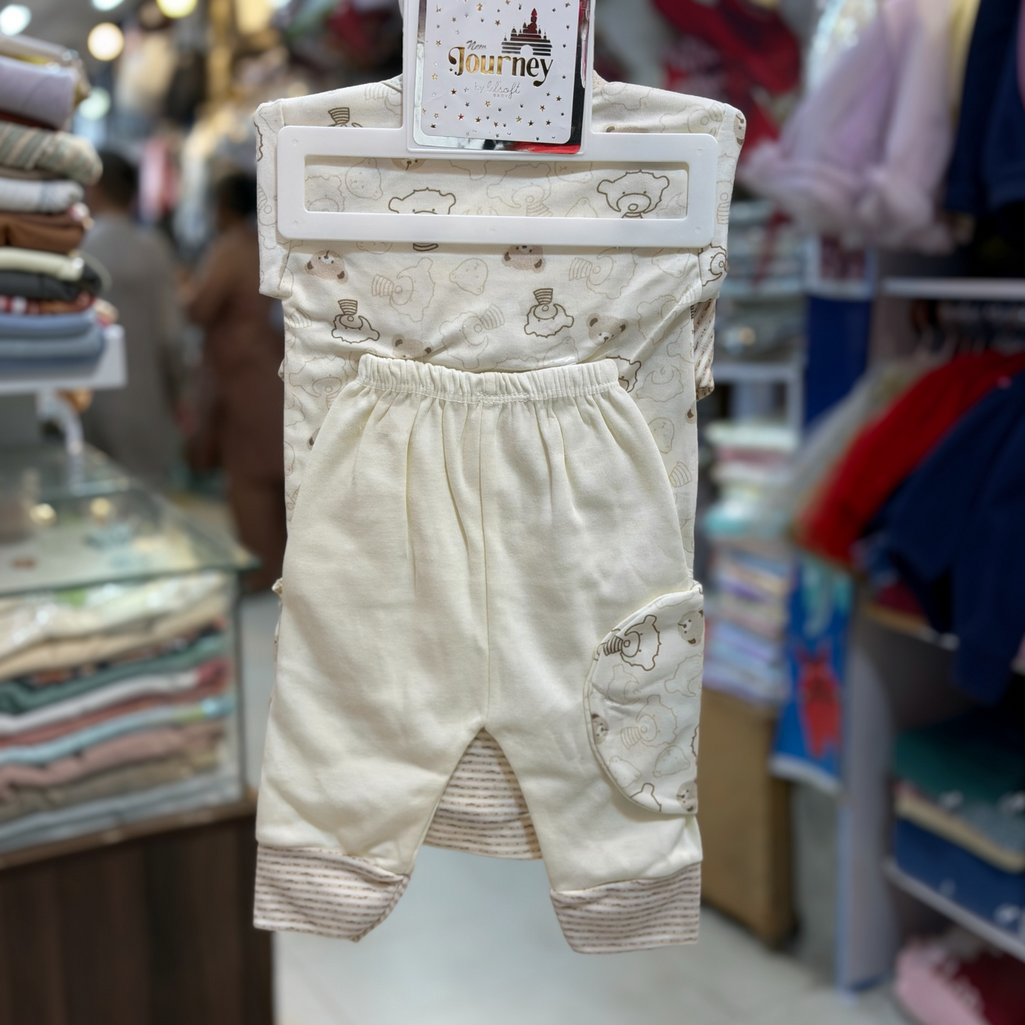 10 Piece Newborn Baby Cotton Starter Set – Shirt, Pajama, Romper, Bib, Cap & Accessories(0-3Months)