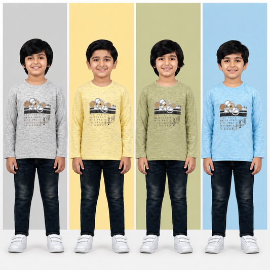Boys Full Sleeve T-Shirt with Denim Pants | 2-Piece Kids Outfit Set