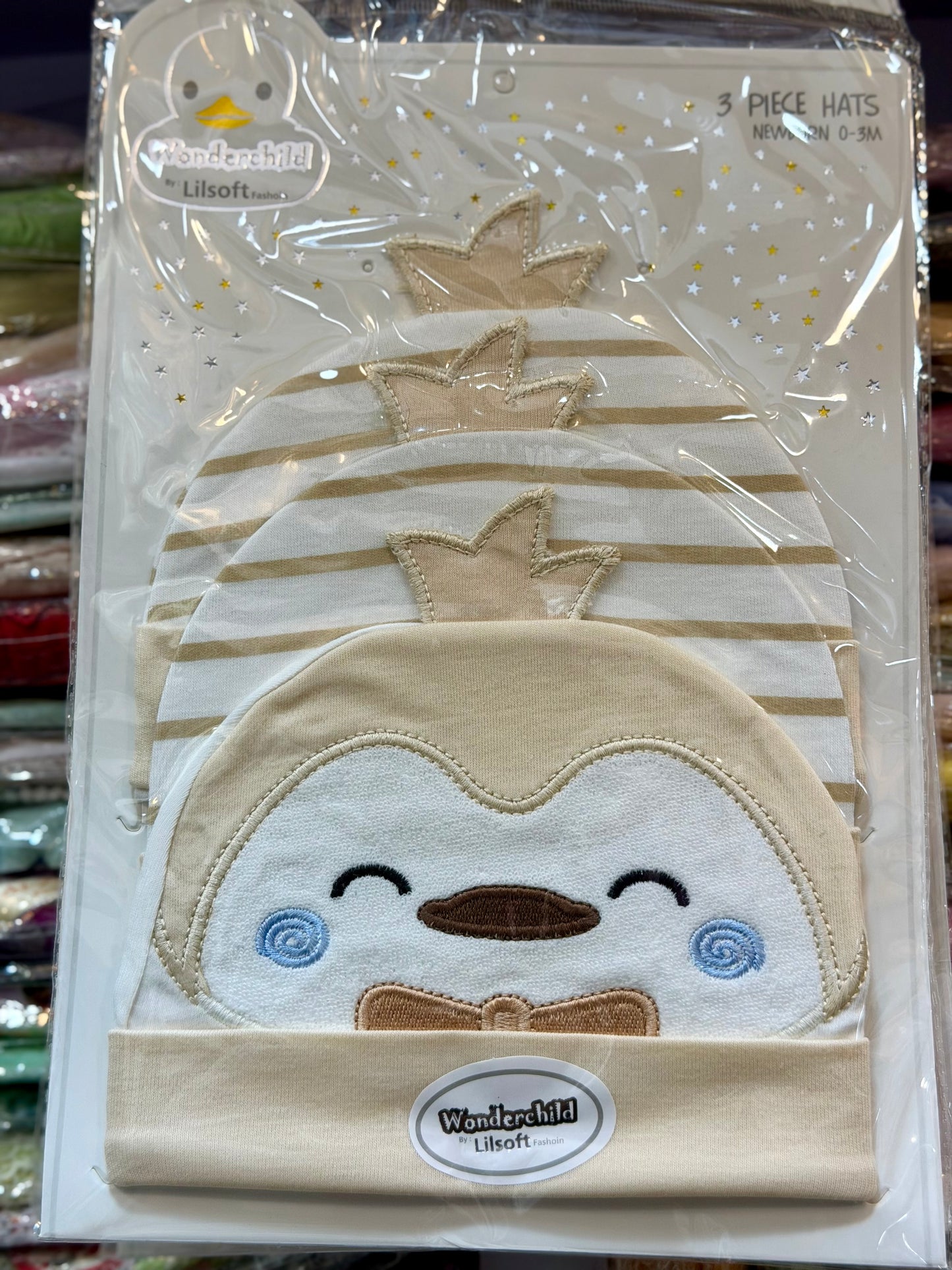 3 Piece Baby Hat Set – Soft Cotton Newborn Caps (0–3 Months) | 4 Colors Available