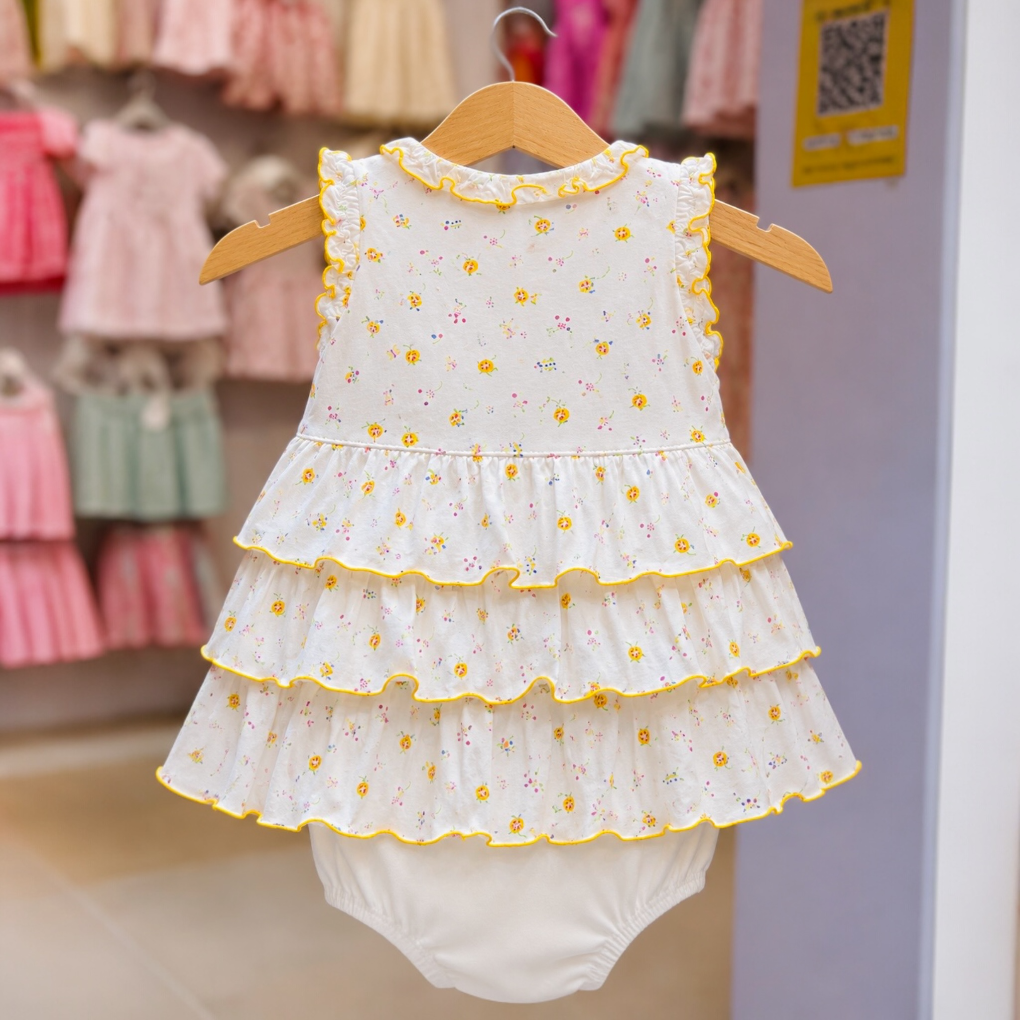 Baby Girls Frill Frock Dress- Soft Summer Wear