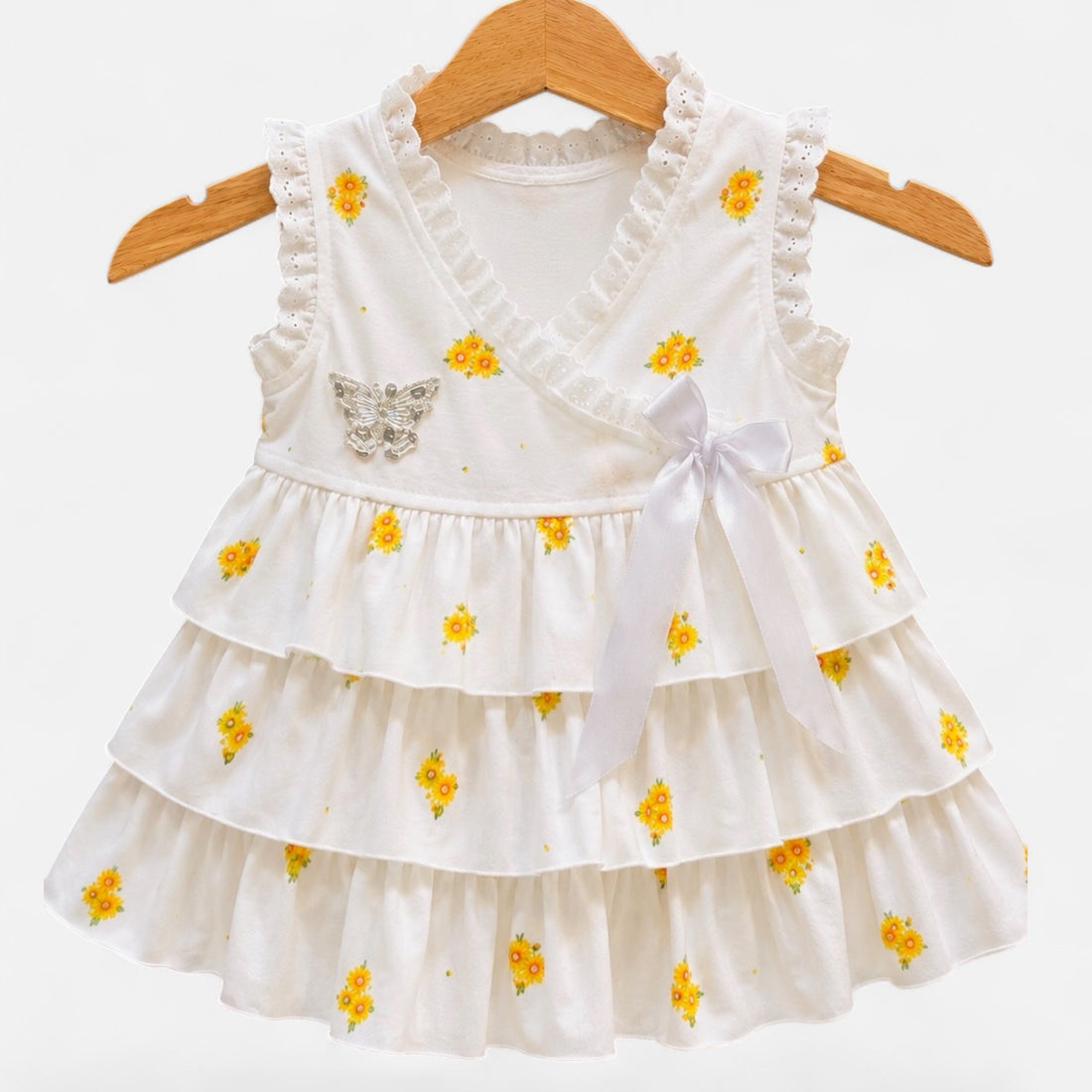 Baby Girls Frill Frock Dress- Soft Summer Wear