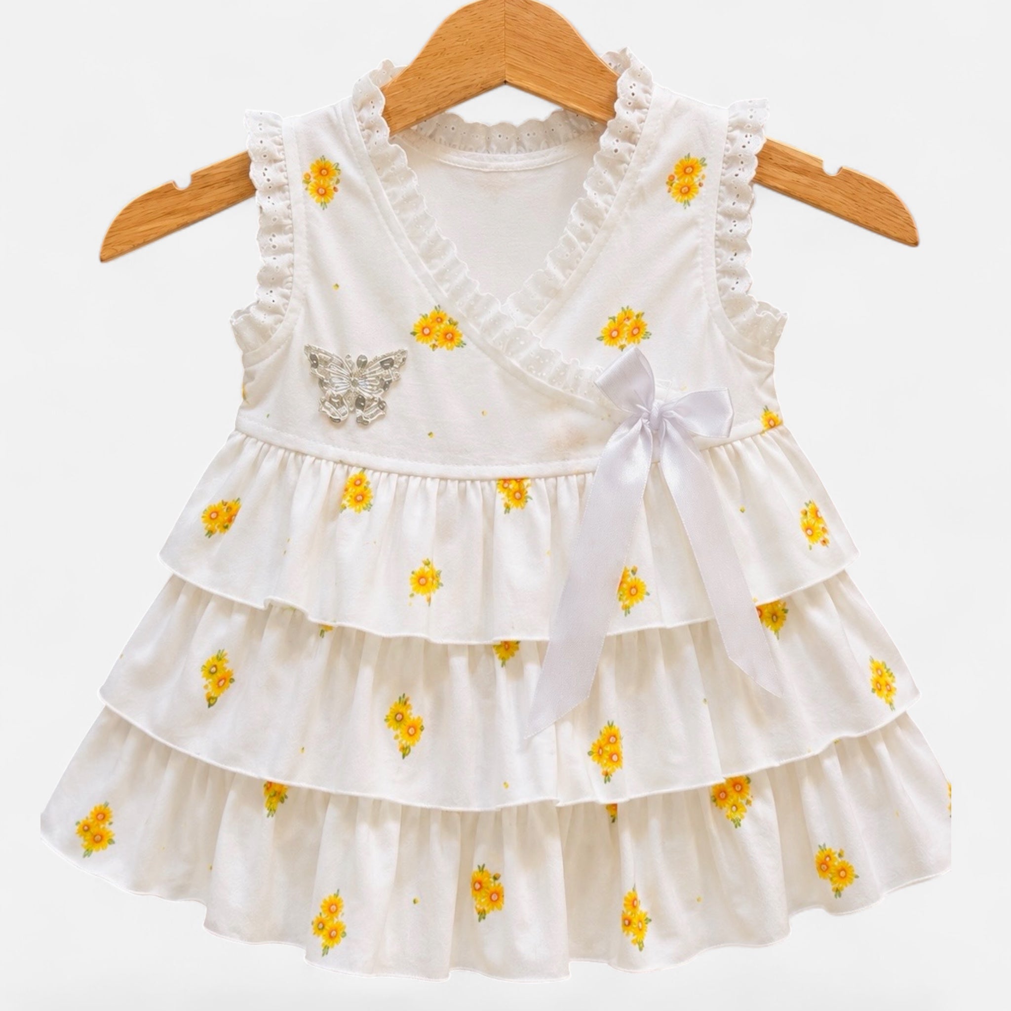 Baby Girls Frill Frock Dress- Soft Summer Wear