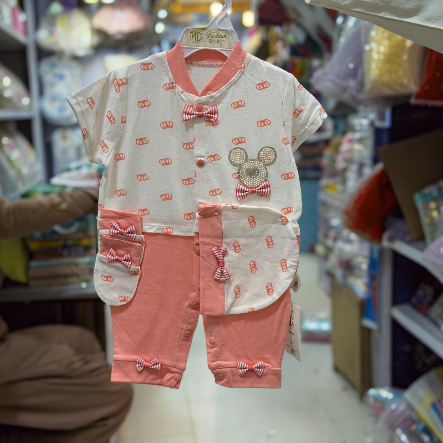 Turkish Style Baby Romper with Mittens and Cap(0-9Months)