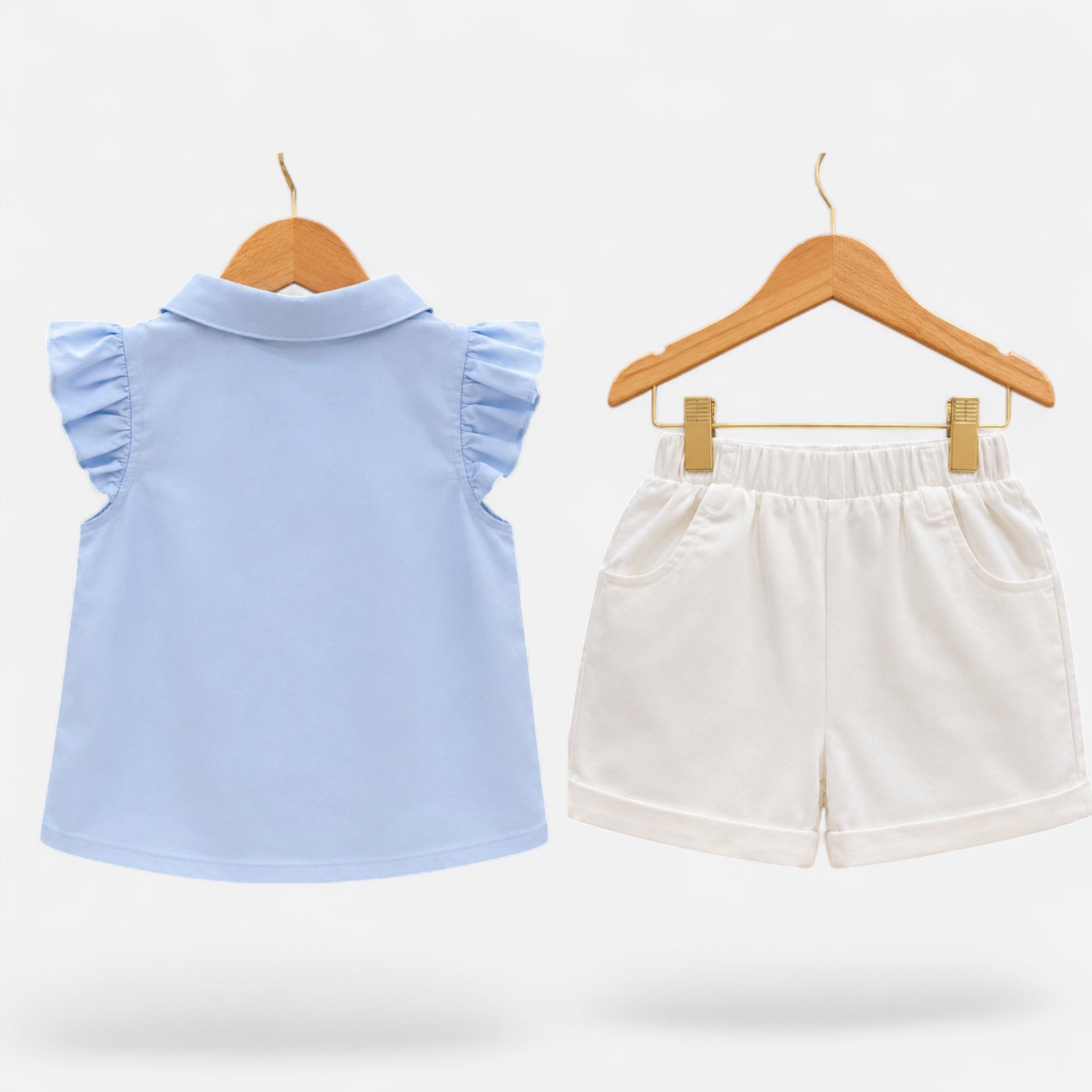 Baby Girl Stylish Summer Dress Set | Soft Cotton Top & Shorts