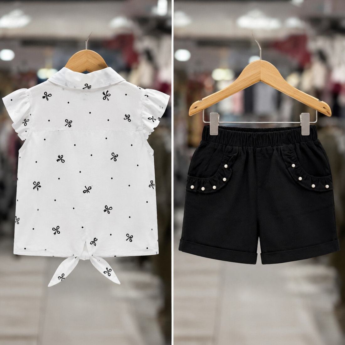 Baby Girl Stylish Summer Dress Set | Soft Cotton Top & Shorts
