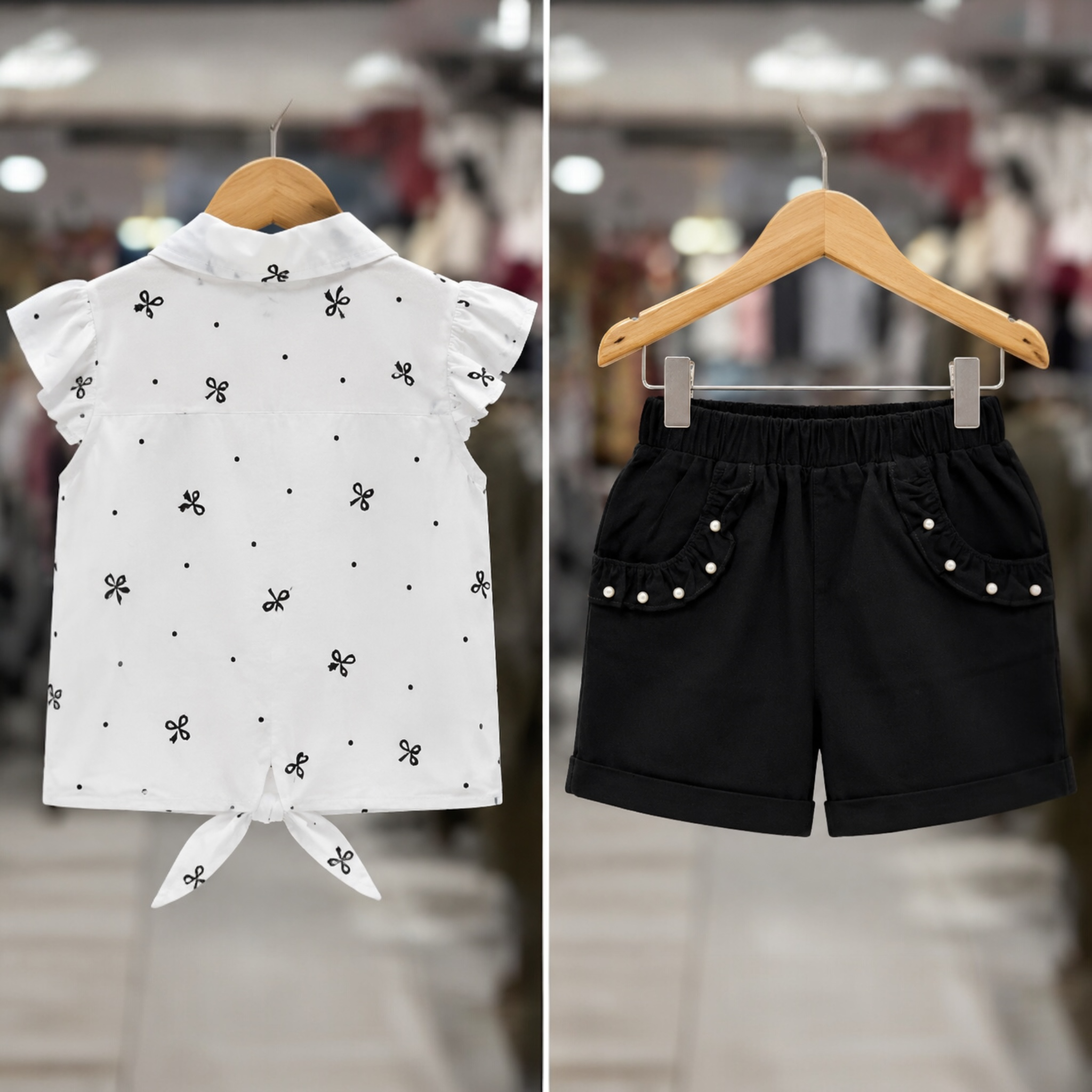 Baby Girl Stylish Summer Dress Set | Soft Cotton Top & Shorts