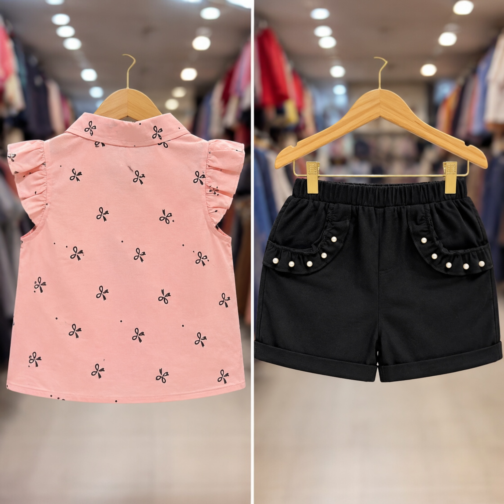 Baby Girl Stylish Summer Dress Set | Soft Cotton Top & Shorts