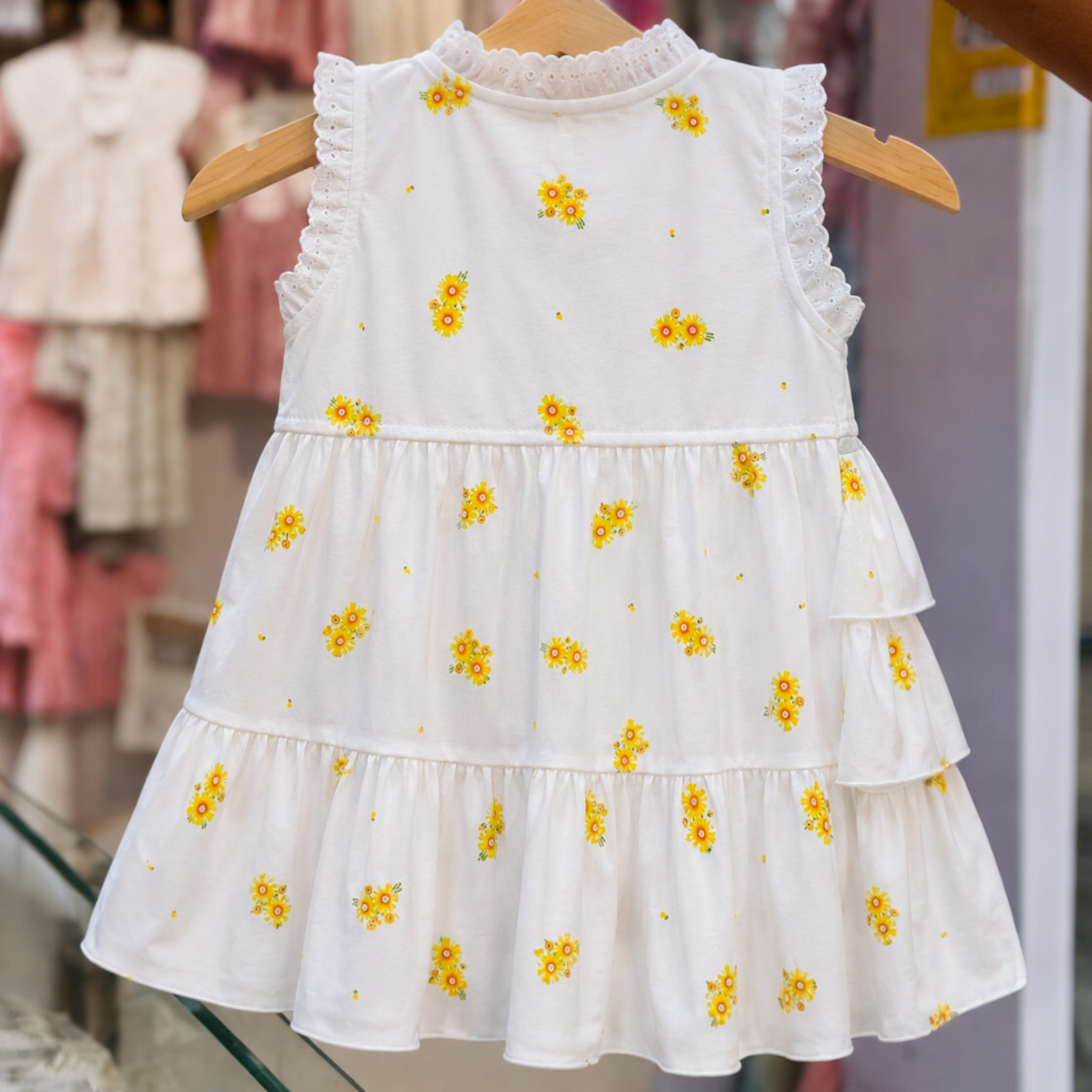 Baby Girls Frill Frock Dress- Soft Summer Wear