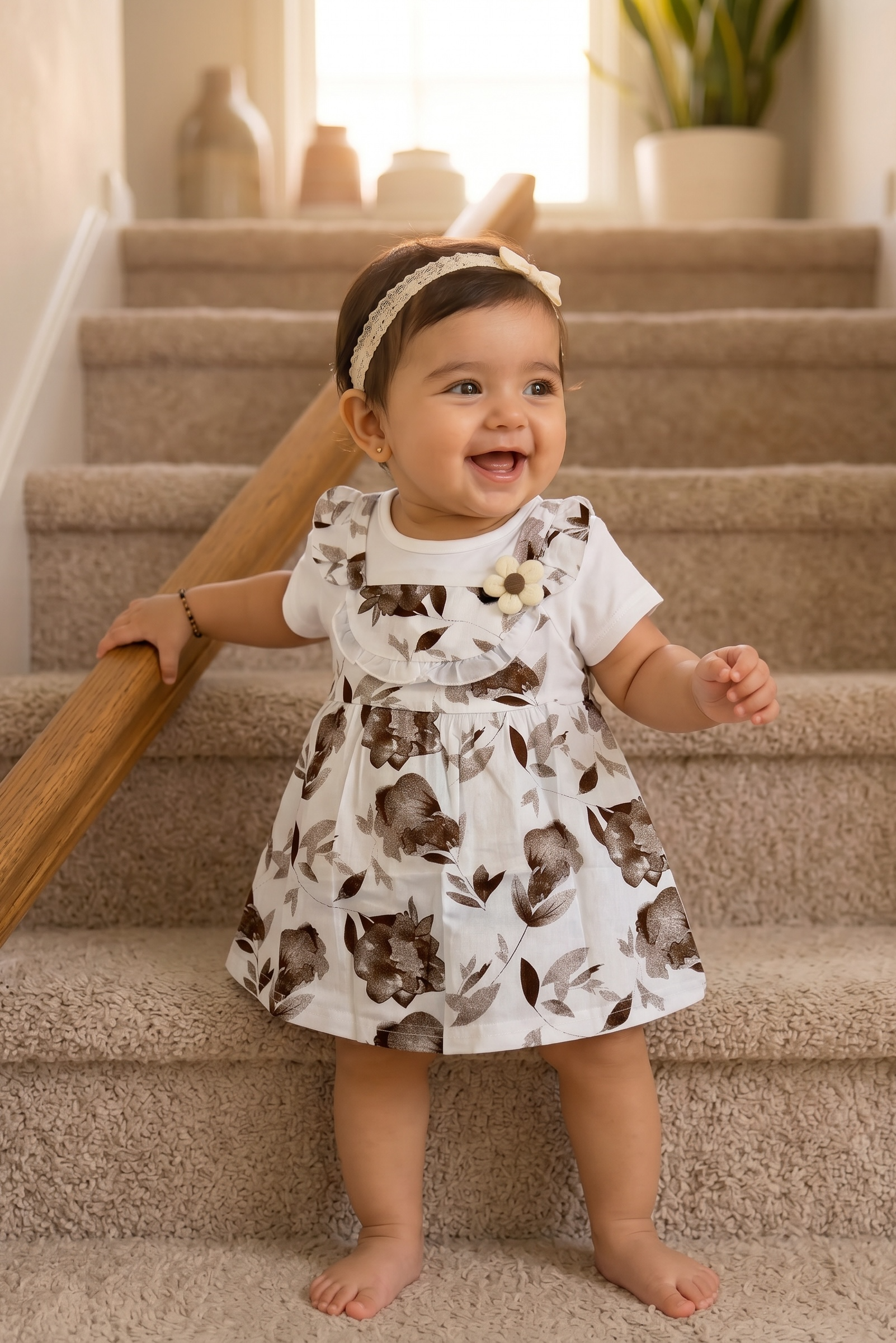 Baby Girls Cotton Printed Frock Dress