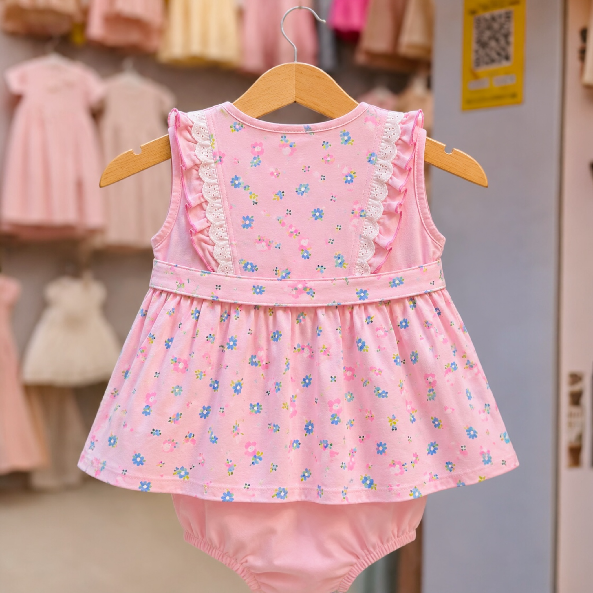 Baby Girls Frill Frock Dress- Soft Summer Wear