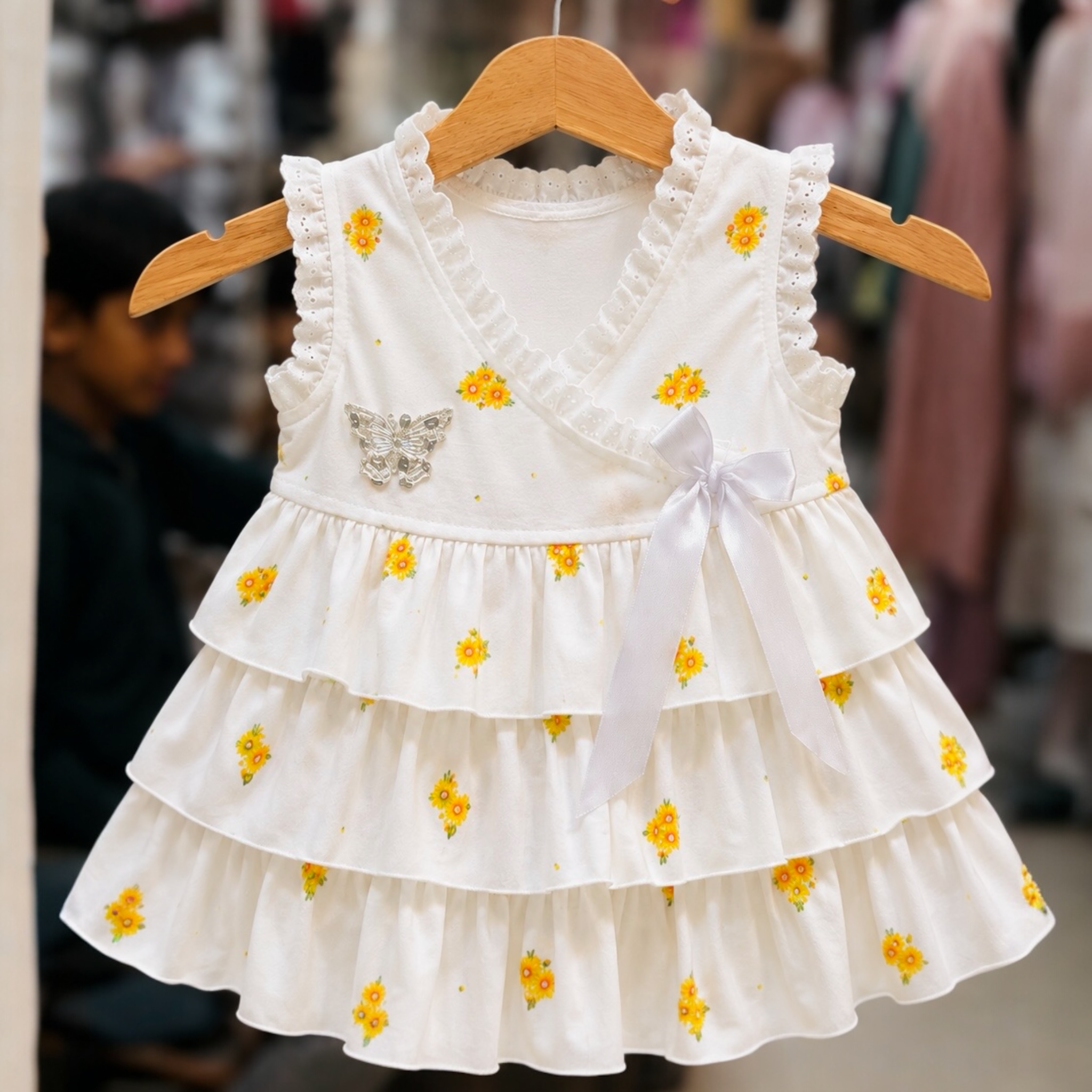 Baby Girls Frill Frock Dress- Soft Summer Wear