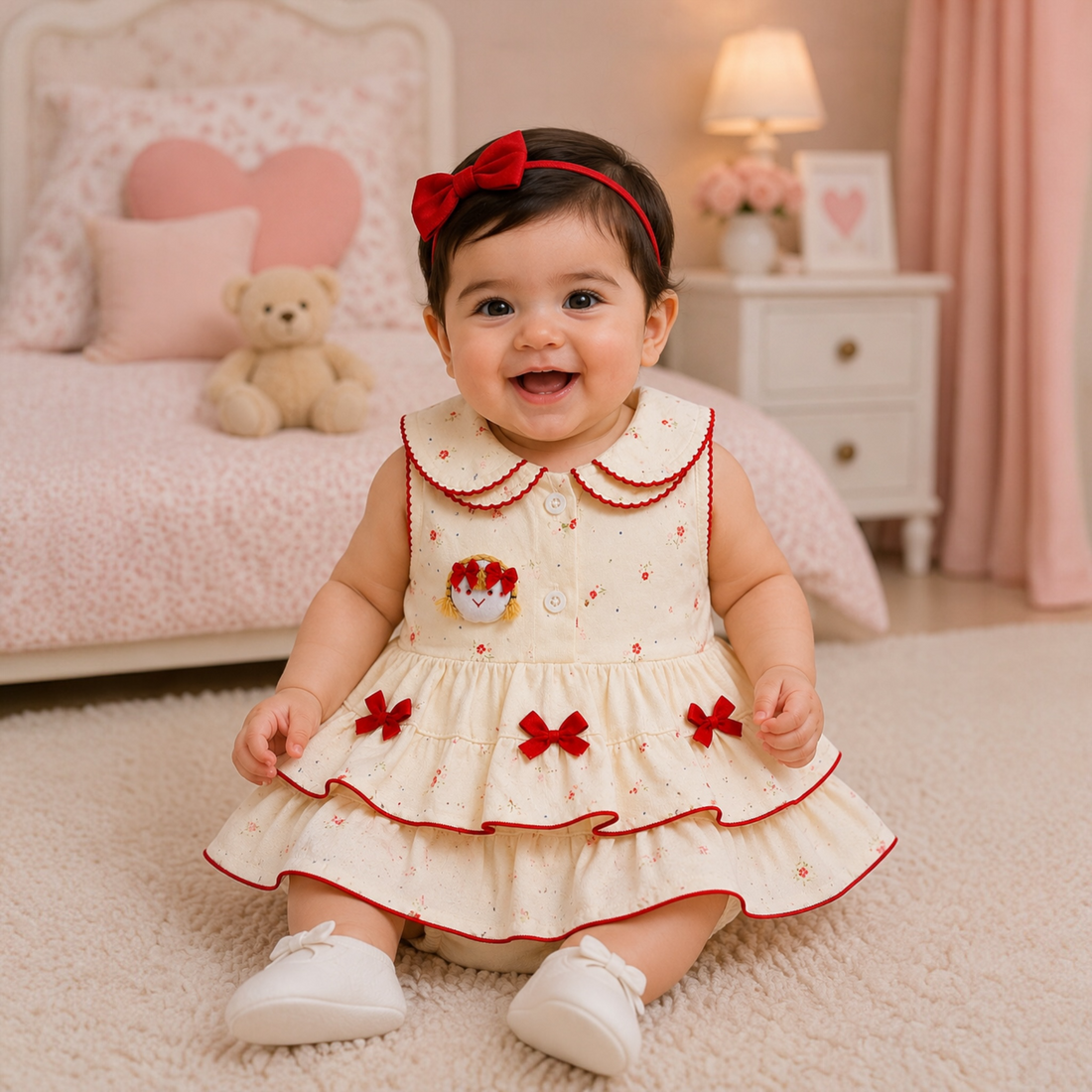 Baby Girls Frill Frock Dress- Soft Summer Wear