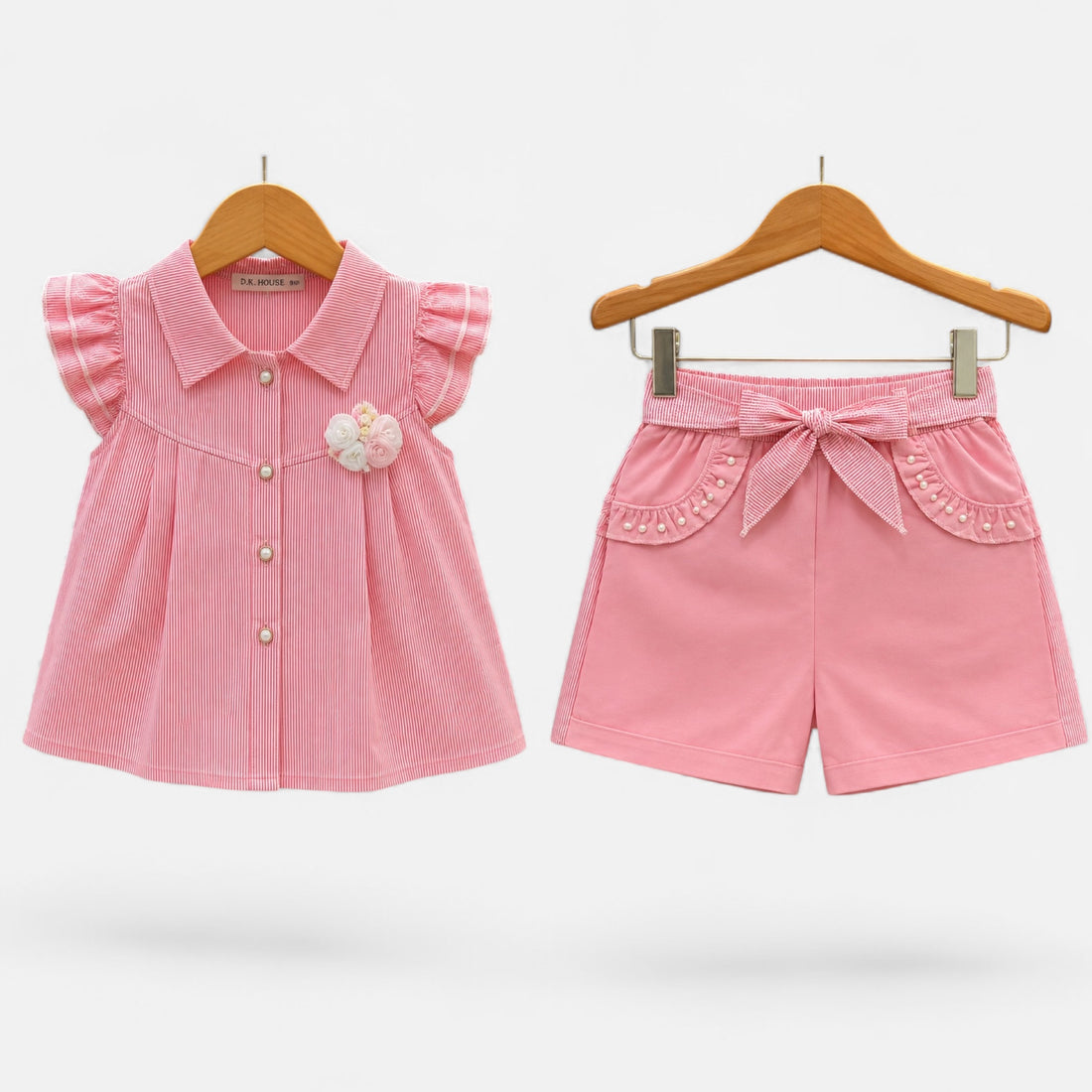 Baby Girl Stylish Summer Dress Set | Soft Cotton Top & Shorts