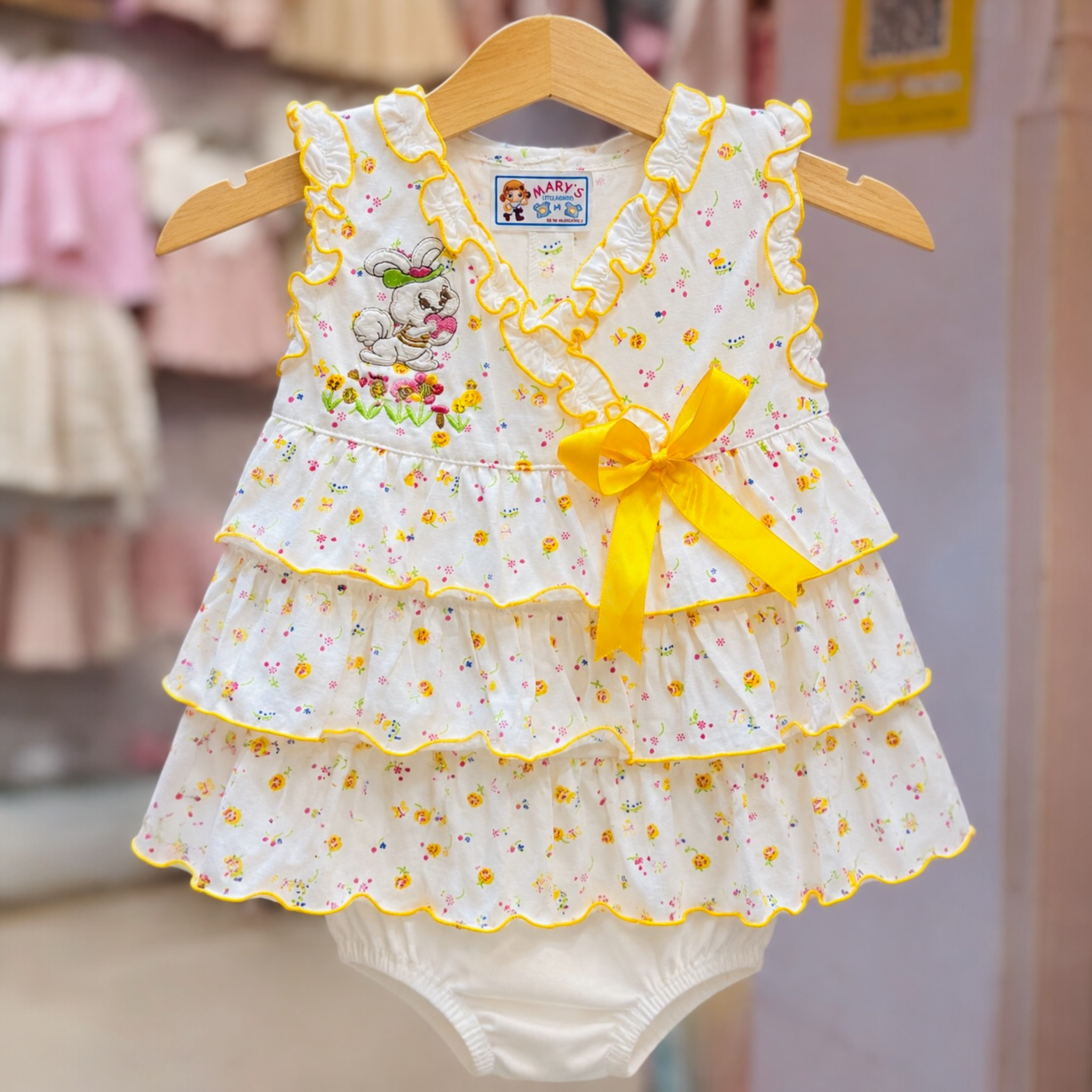 Baby Girls Frill Frock Dress- Soft Summer Wear