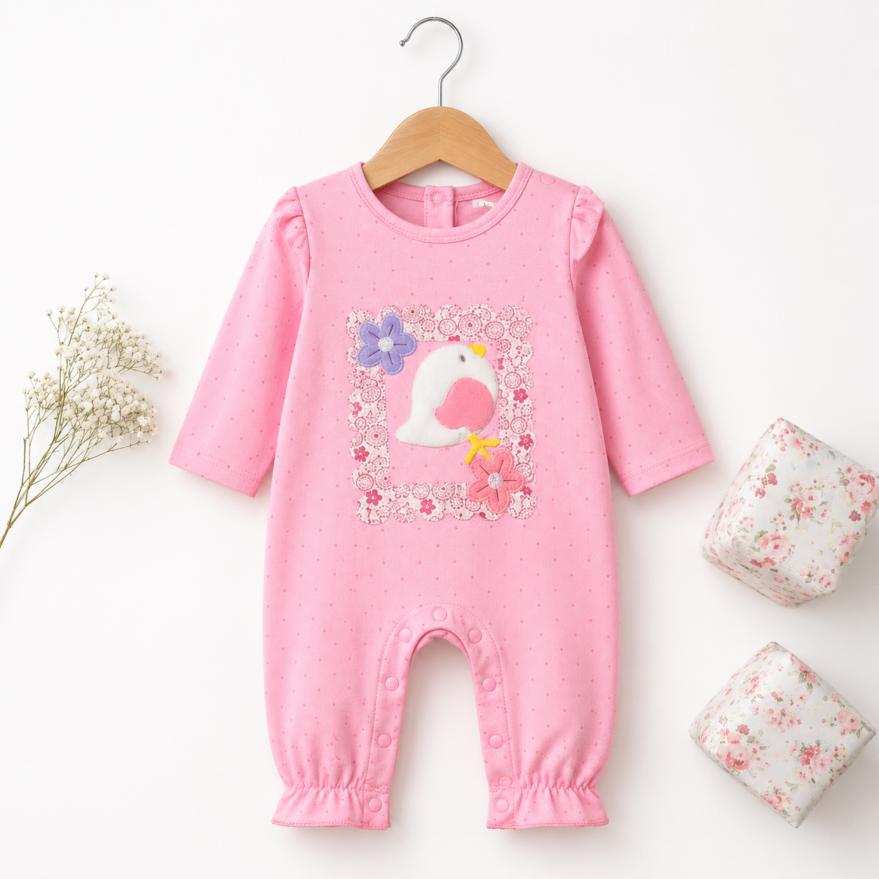 Newborn Baby Girl Romper with Cap(imported)