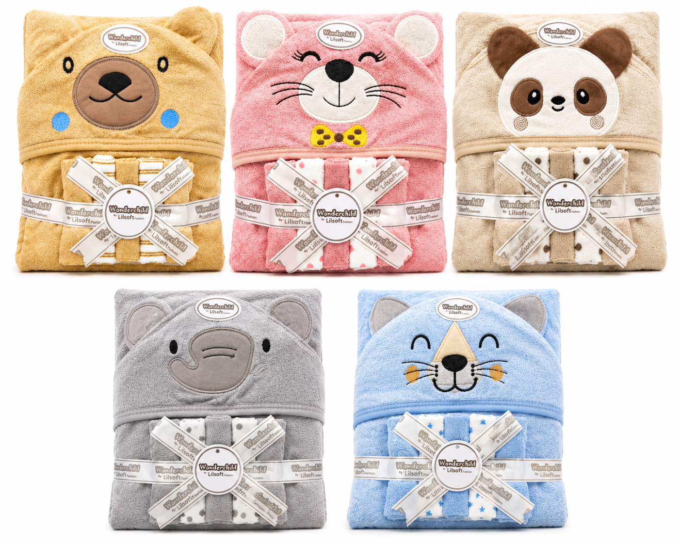 6 Piece Baby Bath Towel Set (0–9 Months)