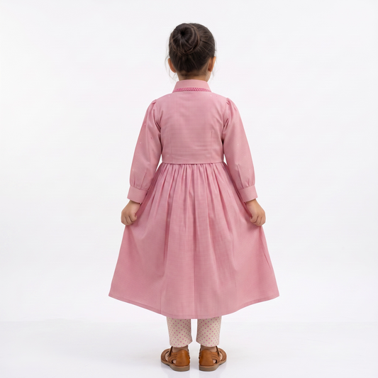 Girls 3 Pcs 6inch Long Maxi Dress Set