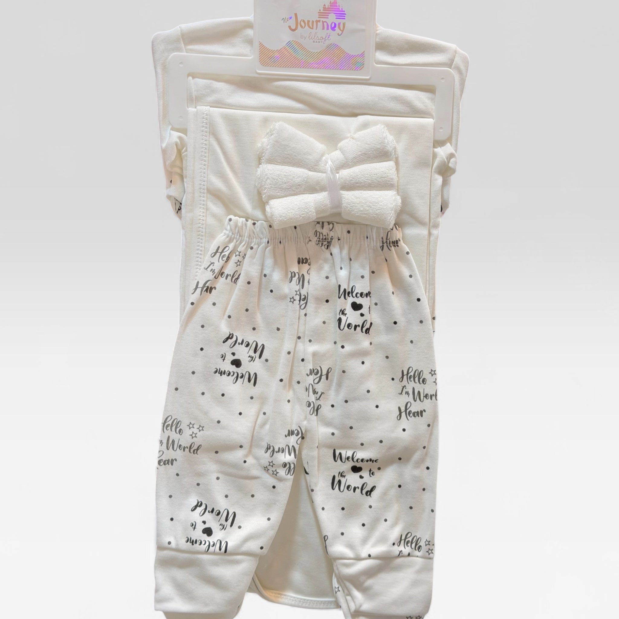 13 Piece Newborn Baby Starter Set – 100% Cotton Welcome to the World Gift Set with Romper, Blanket, Cap, Bib, Booties & Shoes