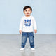 Baby Boys Tiger Print Full Sleeve T-Shirt & Denim Pants Set | 2-Piece Outfit