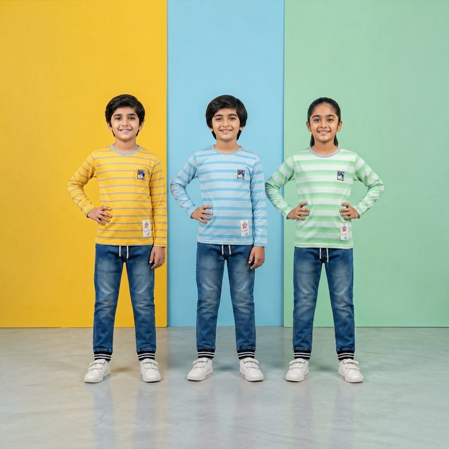 Mini Kids Soft Cotton Striped Casual Wear Set for Kids (1–5 Years)