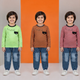 Boys Full Sleeve T-Shirt with Denim Cargo Jogger Pants | Kids Casual Outfit