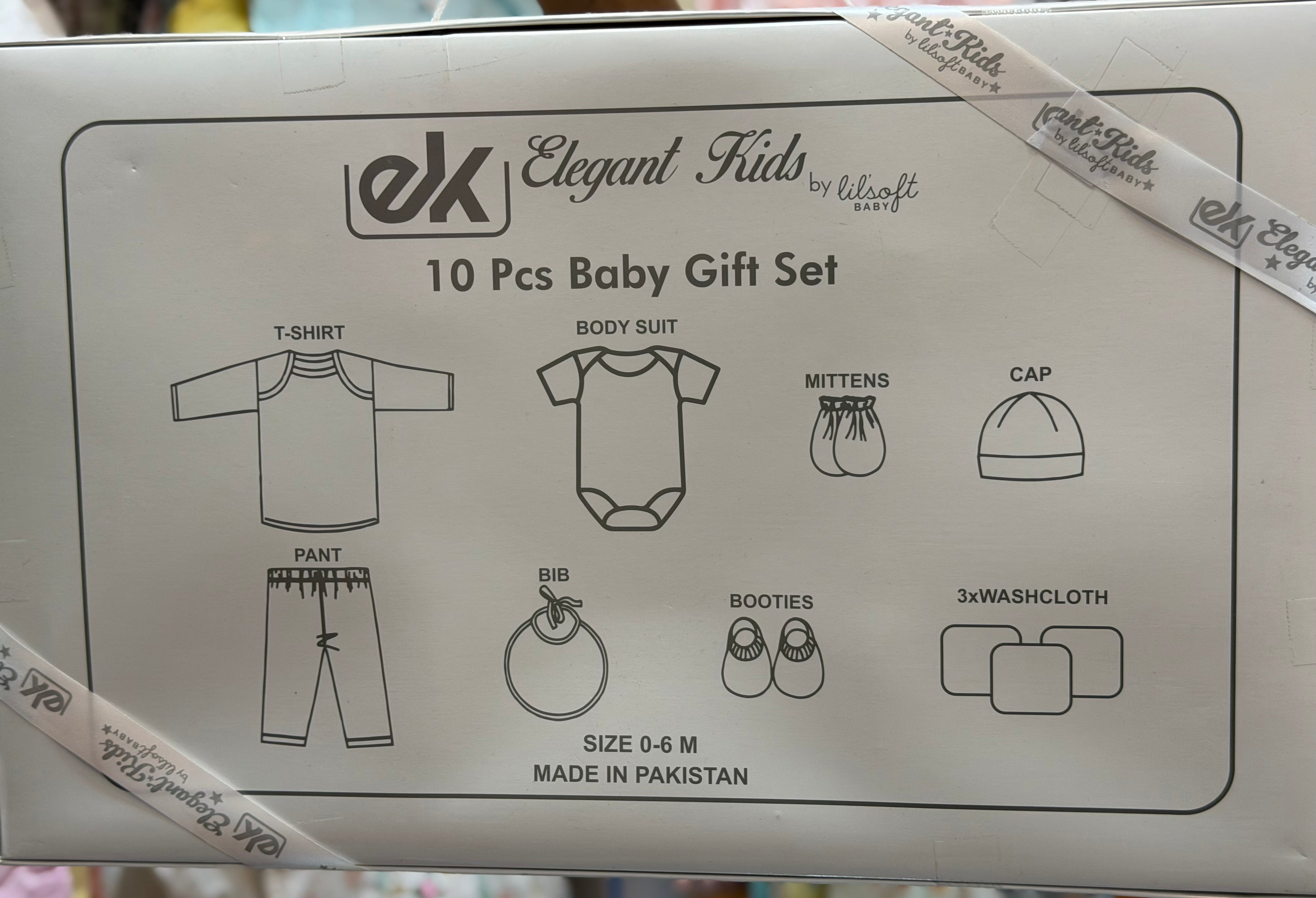 10 Pcs Newborn Baby Gift Set – 100% Cotton Baby Clothes Set (0-6 Months)